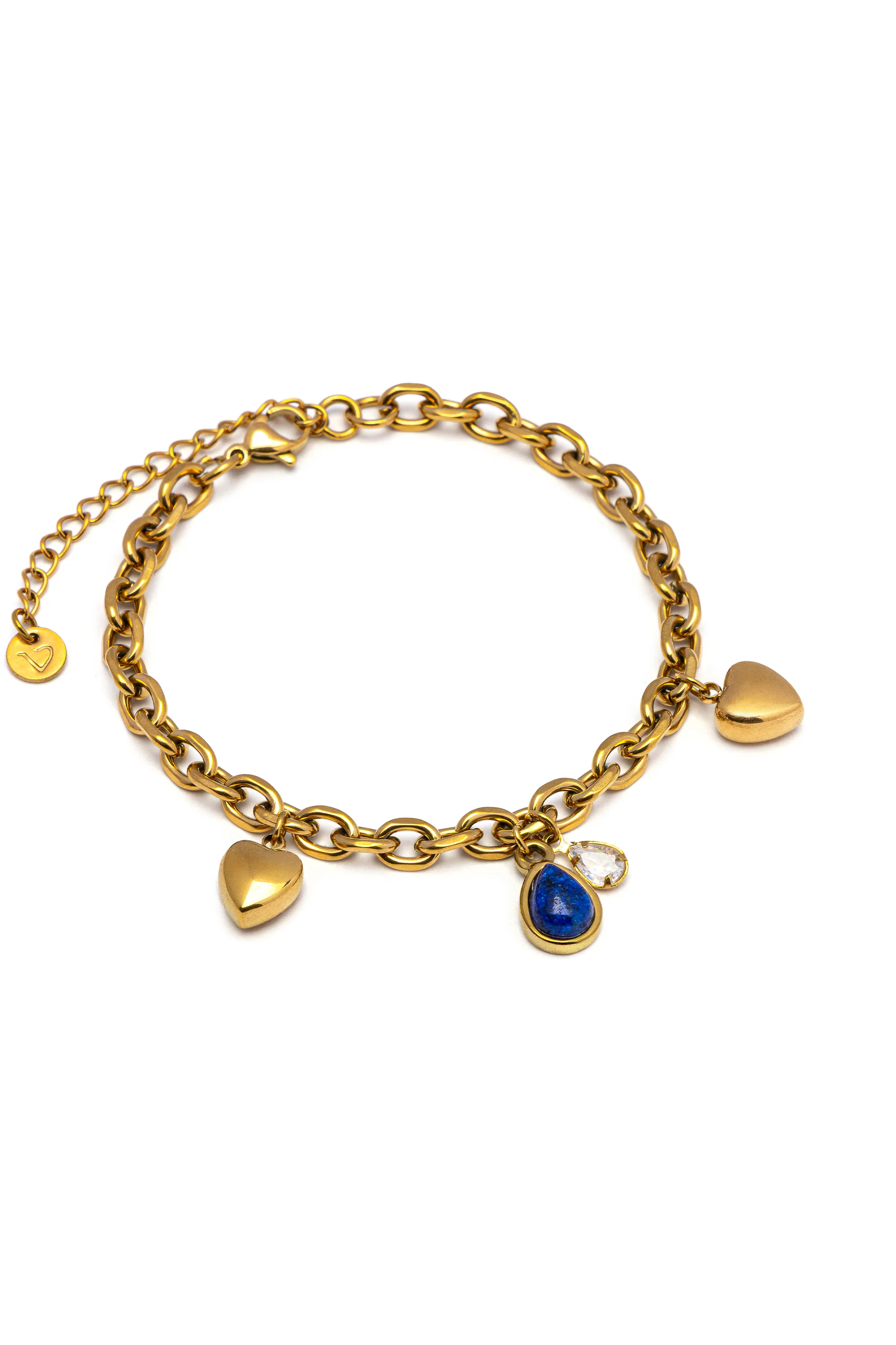 BRACCIALE CUORI E PIETRA BLU - Image 3