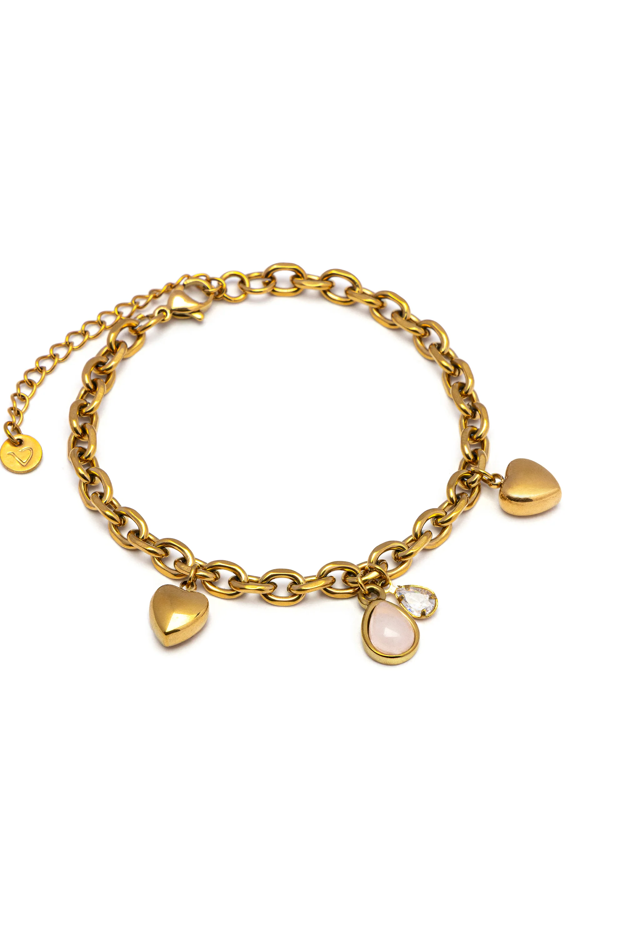 BRACCIALE CUORI E PIETRA ROSA - Image 4