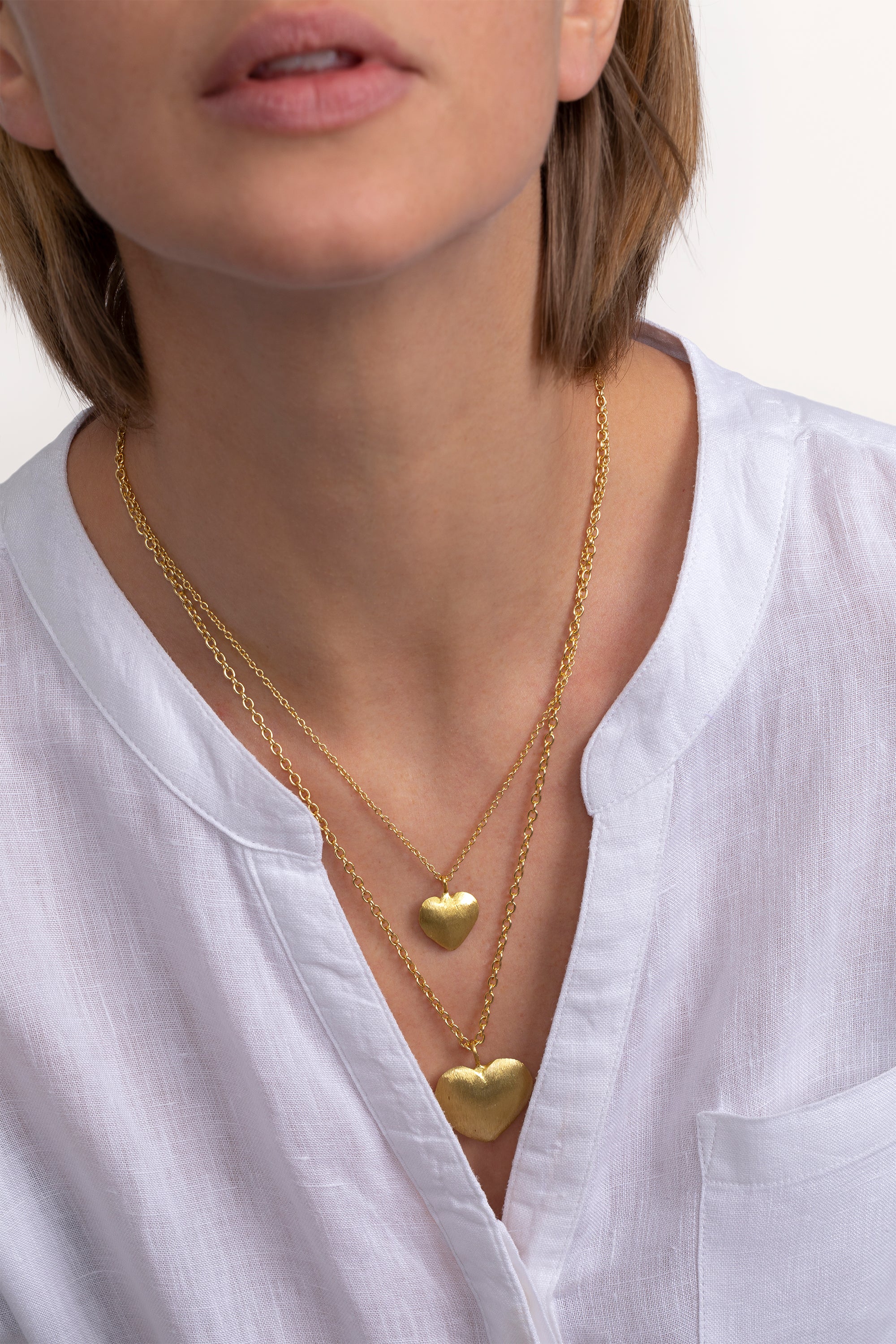 COLLANA 2 CATENE CUORI BOMBATI - Image 3