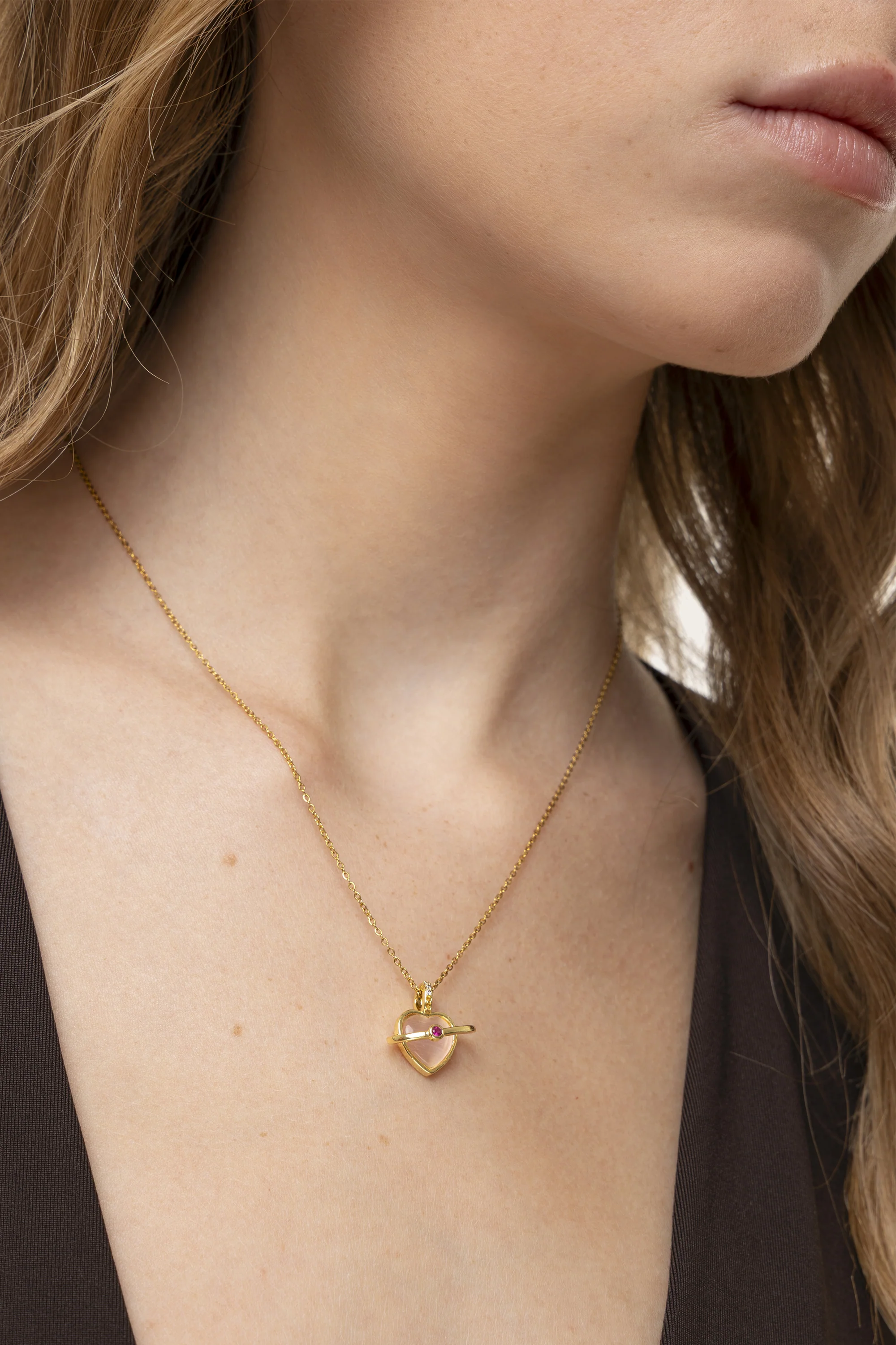 COLLANA CHARM CUORE ROSA - Image 3