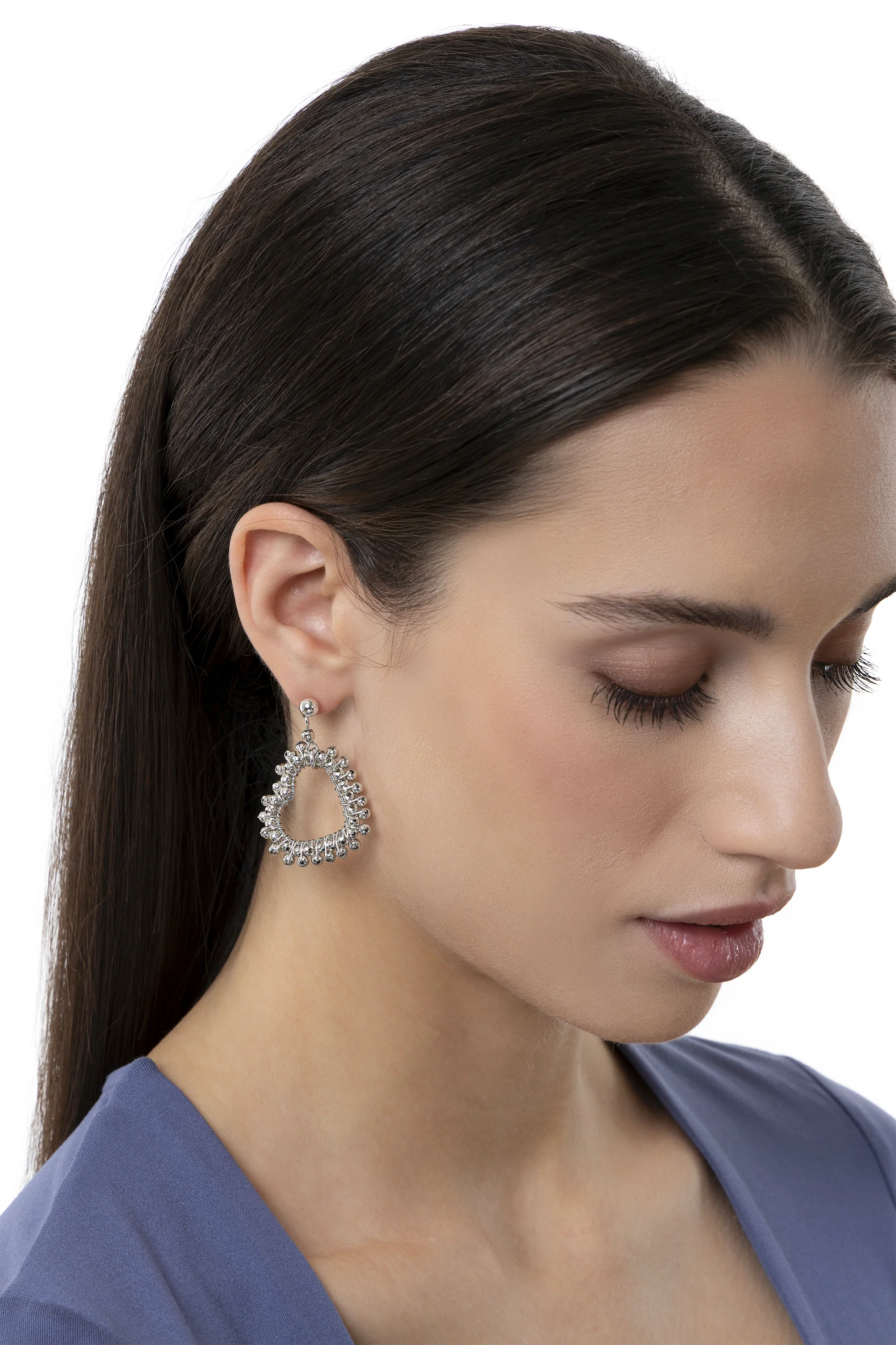 ORECCHINI CUORE MICRO SFERE - Image 3